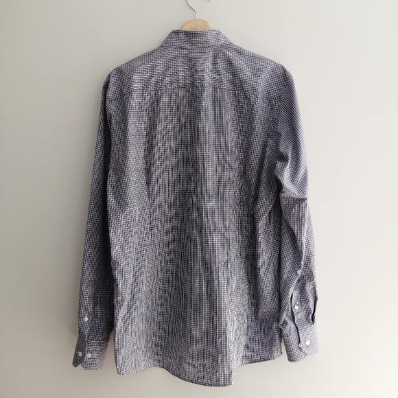 Eton Contemporary Fit Plaid Button Up Dress Shirt 16 Large - Picture 3 of 16